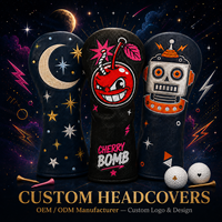 Housse de tête de club de golf premium, drôle et personnalisée, motif brodé Cherry Bomb, cadeau de golf personnalisé, accessoires de golf