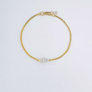 Bracelet minimaliste et délicat en or jaune 18 carats avec diamant de laboratoire taille marquise, ajustable, pour femme, bijoux fins, vente en gros - Product Image 1