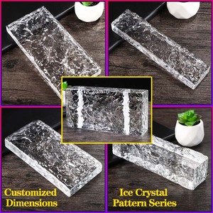 Brique de verre thermofusible cristal de glace texturé briques de verre clair cloison/comptoir de bar/mur rideau briques de verre de construction ignifuges - Product Image 3