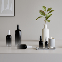 Flacon pulvérisateur en verre ambré transparent avec revêtement couleur personnalisé, atomiseur de parfum 20ml 50ml 100ml pour sérum de soin et diffuseur