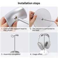 Support de casque incurvé avec plateau de rangement Support de casque de jeu à base lourde Support de casque pour AirPods Max