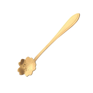Per caffè e tè piccolo cucchiaino a forma di fiore cucchiaio da caffè grazioso cucchiaio da gelato in acciaio inossidabile <span class=keywords><strong>oro</strong></span> argento cucchiaio da Dessert - Product Image 3