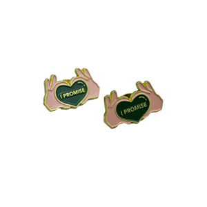 Pin de solapa de esmalte personalizado con diseño de caballo animal lindo, Pin de solapa con gesto de mano en forma de corazón y mensaje de <span class=keywords><strong>promesa</strong></span>, Pin de solapa con cuentas de café - Product Image 2