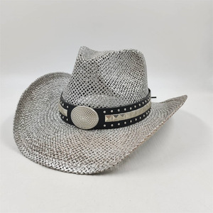 Thời Trang Mới Phụ Nữ Người Đàn Ông Unisex Giấy Chất Lượng Rơm Cowgirl Thông Gió Mũ Bãi Biển UPF 50 + UV Bảo Vệ Mặt Trời Mũ Số Lượng Lớn Mũ Cao Bồi - Product Image 5