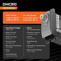 Micro-servo sans noyau haute vitesse Kpower DMC810 7.4V 3kg 0.03sec pour avion à voilure fixe, planeur, mini-voiture RC