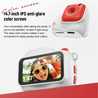 Mini Cámara de Dibujos Animados con Soporte para Cuello, 1080P HD Antivibración, Pantalla IPS de 5MP, Grabadora de Video con Visión Nocturna, Regalo