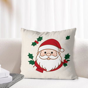 Funda de Cojín Navideña con Diseño de Santa Claus y Aloe, 18x18 Pulgadas, Impresión a Doble Cara, Funda de Almohada de Lino para Decoración Navideña del Hogar - Product Image 3