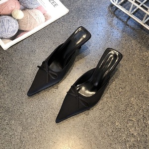 Nouvelle Collection 2025 – Mules à Bout Pointu et Nœud pour <span class=keywords><strong>Femme</strong></span>, <span class=keywords><strong>Talon</strong></span> Fin, Sandales Élégantes pour Soirée - Product Image 5