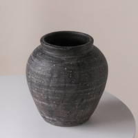 Vase en céramique rétro Wabi-Sabi en grès, cuite à haute température, nouveau style chinois, pour arrangement floral et décoration