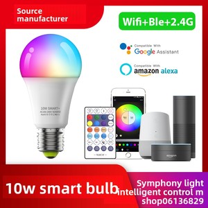 <span class=keywords><strong>Ampoule</strong></span> LED intelligente WiFi RGBW à intensité variable et changement de couleur, culot E27 en aluminium, contrôle vocal Alexa, 800lm CRI 80-90 - Product Image 6