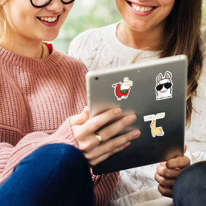 Pegatinas decorativas Kawaii de <span class=keywords><strong>Alpaca</strong></span> para niños, cuaderno, diario, guitarra, bicicleta, 50 Uds. - Product Image 5