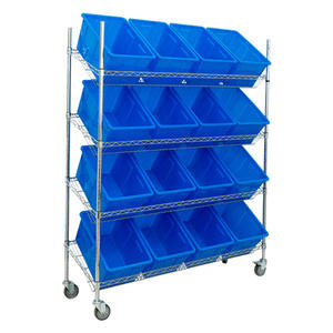 Estante de Alambre para Almacén, Cromado, Antiestático, Estante de Exhibición para el Hogar con Ruedas - Product Image 1