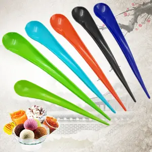 Custom Size Hot Selling Plastic PP Drop Shape Small Dessert Spoon Ice-cream Scoop Food Spoon