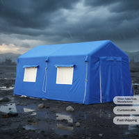 Carpa Doble de PVC HOUMU Estándar para Emergencias Civiles y Desastres, Resistente a Terremotos e Inundaciones, para 6 Personas, Apta para las Cuatro Estaciones