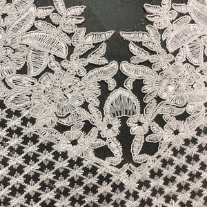 Gaun pernikahan DIY Trim renda tepian pengantin gading bordir indah LT2484B - Product Image 3