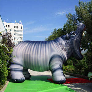 Hippopotame gonflable réaliste 3D géant, modèle d'animal <span class=keywords><strong>aquatique</strong></span> personnalisé pour la publicité commerciale sur le thème des zoos en plein air - Product Image 5