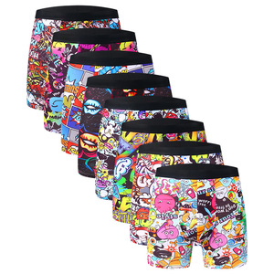 Men's Mid-Rise 4XL 5XL <strong>Long</strong> Leg <strong>Boxer</strong> Underwear Breathable Knitted Sports Anti-Abrasion Explosive Colorful Printed <strong>Boxer</strong> <strong>Briefs</strong> - Product Image 3