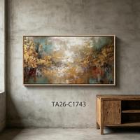 Tableau mural abstrait encadré, grande peinture sur toile de forêt verte pour salon, décoration murale moderne nature pour la maison