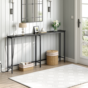 Bảng điều khiển mỏng với Trạm Sạc, bàn sofa hẹp với ổ cắm điện, dài phía sau bàn ghế, bàn lối vào mỏng - Product Image 6