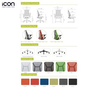 ล้อหมุนหลังสูงผ้าสบายรองรับเอวตาข่ายหมุนเก้าอี้สํานักงานตามหลักสรีรศาสตร์พร้อมพนักพิงศีรษะ - Product Image 4