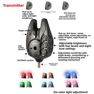 Set di avvisatori acustici wireless JY-82 per la <span class=keywords><strong>pesca</strong></span> alla carpa con ricevitore, indicatore di abboccata a LED impermeabile per la <span class=keywords><strong>pesca</strong></span> notturna - Product Image 4