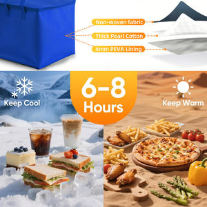 Borsa termica isolata ecologica con cerniera stampata termica riutilizzabile per il pranzo della spesa da Picnic che mantiene il fresco caldo - Product Image 4