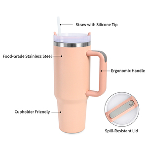 Vente en gros de gobelet isolé sous vide à double paroi en acier inoxydable de 40oz avec couvercle en paille pour café, bière ou eau, <span class=keywords><strong>bouteille</strong></span> de tasses en métal - Product Image 5