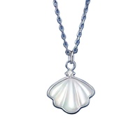 Collier de luxe en argent S925 avec perle, pendentif en coquille de perle en argent 925