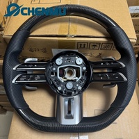 Volant de voiture professionnel au design libellule en fibre de carbone véritable compatible avec Mercedes-Benz AMG W204 W205 W212 W214 W215 CLA CLE