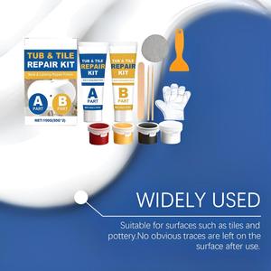 Kit <span class=keywords><strong>de</strong></span> Reparación <span class=keywords><strong>de</strong></span> Color para Grietas, Rayones y Agujeros en Fibra <span class=keywords><strong>de</strong></span> Vidrio, Porcelana, Piedra, Acrílico, Bañeras, Azulejos y Encimeras, con Pegamento AB - Product Image 5