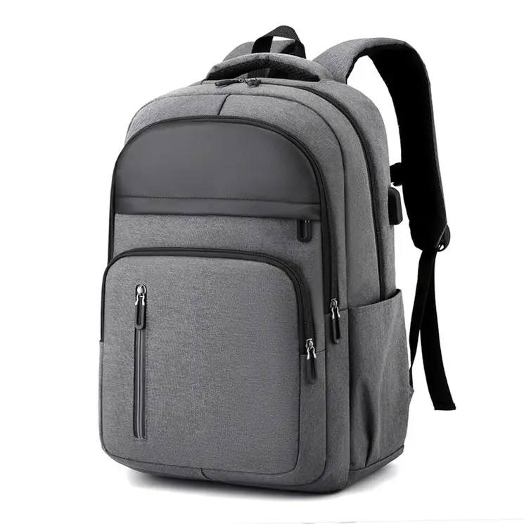 Custom Logo Grey Stylish Waterproof Students Boys Shockproof Large School Gray Smart Computer Laptop Bags For Men Backpack