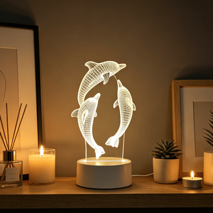 Bedroom Small LED Lamp Holder Night Light Battery Eco-friendly CE Modern 3D Acrylic LED Cordless Sleep Lamp for Kids - Product Image 1