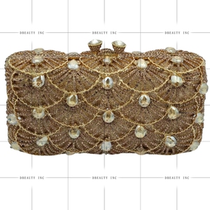 Women Exquisite Seashell Rhinestones <b>Clutch</b> Purse Shiny Gemstone Crystal Evening <b>Bag</b> with Chain Dinner Party <b>Wedding</b> Handbag - Product Image 3