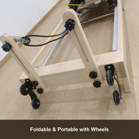 Reformer de Pilates pliable en bois d'érable de qualité FAS avec barre de repose-pieds réglable, certifié CE pour la maison et les studios professionnels
