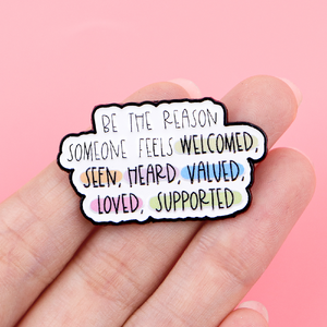 Spilla smaltata con citazioni "Be The Reason", distintivo da bocchino, accessori per zaini e abbigliamento, gioielli di moda, regali per amici - Product Image 3