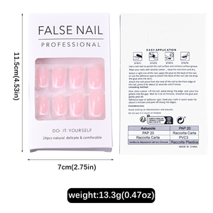 Juego <span class=keywords><strong>de</strong></span> 24 <span class=keywords><strong>Uñas</strong></span> <span class=keywords><strong>Postizas</strong></span> Francesas Blancas, <span class=keywords><strong>Uñas</strong></span> <span class=keywords><strong>de</strong></span> Cobertura Completa con Punta Francesa, Forma Cuadrada Corta y Brillante, <span class=keywords><strong>para</strong></span> Mujeres y <span class=keywords><strong>Niñas</strong></span>, Uso Diario - Product Image 6