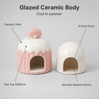 Nichoir en céramique pour hamster et chinchilla, résistant à la chaleur, glacé, pour l'été, décoration de cage