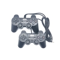 Manette de jeu filaire USB noire 208, style P2, pour PC, avec vibration, pour deux joueurs, directement de l'usine