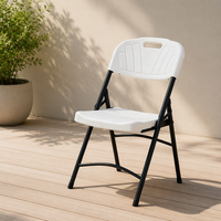 Chaise pliante moderne en plastique avec structure en fer, robuste, empilable, portable, pour extérieur, salle à manger, camping, pique-nique, jardin, terrasse
