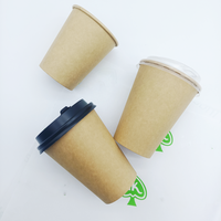 Gobelets en papier d'emballage alimentaire jetables à emporter personnalisés sacs à guichet unique fenêtres en plastique tasses à café pailles en papier achat facile