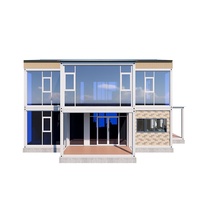 Maison préfabriquée en conteneur de 20 pieds avec mur en verre, terrasse sur le toit, bureau, studio, isolée en acier, moderne, personnalisée OEM ODM
