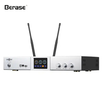 Berase KS-400 audio güç amplifikatörü profesyonel dijital ses sistemi amplifikatörü dahili 2 adet kablosuz mikrofon