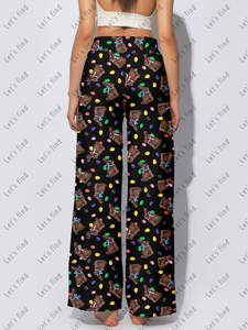 מכנסי לייגנס רחבים בגזרה גבוהה לנשים, מכנסי פאלאצו רכים וגמישים בסגנון קז'ואל לבגדי רחוב בהתאמה אישית, מכנסיים לנשים בהתאמה אישית - Product Image 2