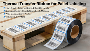 Ruban de cire et de film Dowren de 110 mm de largeur pour <span class=keywords><strong>imprimante</strong></span> à codes-barres, longueur de 300 m avec largeur de 24 mm, original - Product Image 5