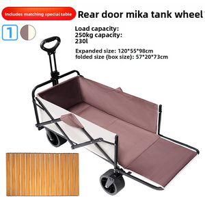 Carrito de Camping Resistente de Acero, Extra Grande, Plegable, para Exteriores, Modelo <span class=keywords><strong>Camper</strong></span> Negro OEM - Product Image 5