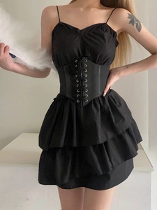 <span class=keywords><strong>Cintura</strong></span> Sexy in <span class=keywords><strong>pelle</strong></span> sintetica da <span class=keywords><strong>donna</strong></span> corsetto nero <span class=keywords><strong>cintura</strong></span> in vita ampia cravatta elastica per abiti - Product Image 2