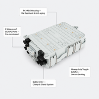 Caja de Distribución de Fibra Óptica FTTH Preterminada de 8 Núcleos, Resistente a la Intemperie IP65, de PC y ABS, para Montaje en Pared