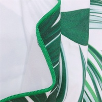 Serviette de plage et de bain d'été douce à séchage rapide, motif feuilles imprimées, écologique, anti-adhérente au sable, en microfibre ultra-fine, vente en gros transfrontalière
