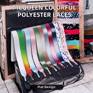 2025 New Design 12mm Flat Casual Style Polyester Shoelaces Colorful 130-140cm Shoe <b>Laces</b> for Sneakers Pair - Product Image 3