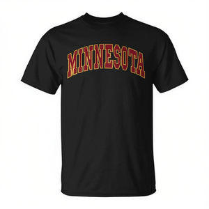 T-shirt classica Minnesota Throwback nera, taglia unisex per adulti - Product Image 2